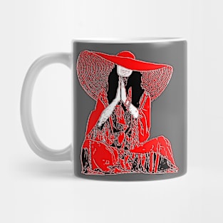 temple vibes serenity meditative pose fashionable hat moments Mug